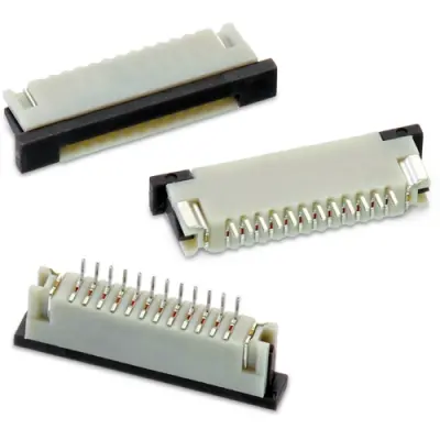 Connector, 28 pole, 1 row, pitch 1 mm, solder connection, tin/nickel plated, 68612814422 - 1