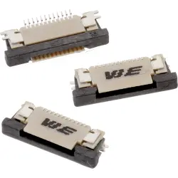 Connector, 6 pole, 1 row, pitch 0.5 mm, solder connection, tin/nickel plated, 68710614022