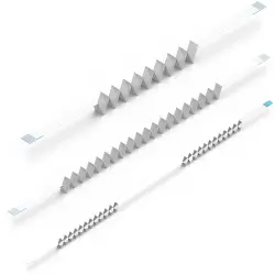 Foldable FFC jumper cable, 50 pole, pitch 0.5 mm, PET, white/blue, 687750119002