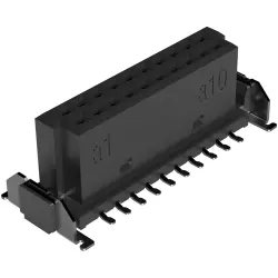 Socket header, 20 pole, pitch 1.27 mm, straight, black, 404-52020-51