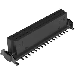 Socket header, 32 pole, pitch 1.27 mm, straight, black, 404-52032-51