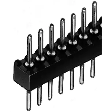 Pin header, 25 pole, pitch 1.27 mm, straight, black, SLR 1 25 G - 1