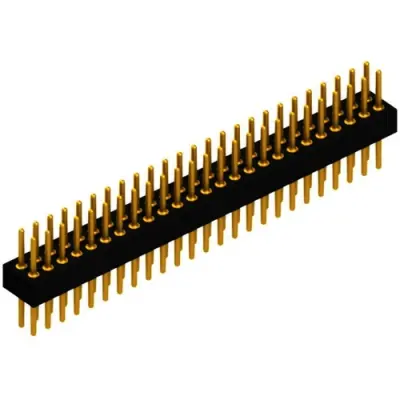 Pin header, 50 pole, pitch 1.27 mm, straight, black, SLR 2 50 G - 1