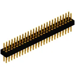 Pin header, 50 pole, pitch 1.27 mm, straight, black, SLR 2 50 G