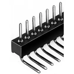 Pin header, 25 pole, pitch 1.27 mm, angled, black, SLR 3 25 G