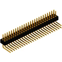 Pin header, 50 pole, pitch 1.27 mm, straight, black, SLR 4 50 G