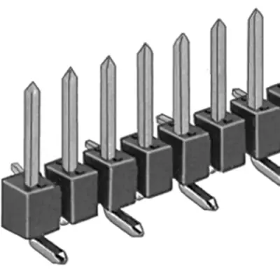 Pin header, 20 pole, pitch 2.54 mm, straight, black, SL 10 SMD 052 20 G - 1
