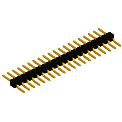 Pin header, 20 pole, pitch 2.54 mm, angled, black, SL 12 SMD 058 20 G - 1
