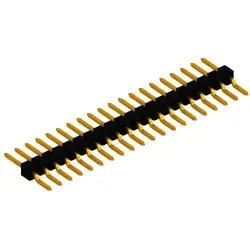 Pin header, 20 pole, pitch 2.54 mm, angled, black, SL 12 SMD 058 20 G