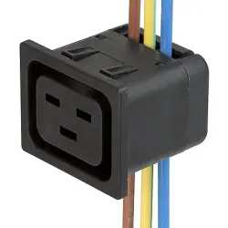 Panel socket J, 3 pole, snap-in, plug-in connector 6.3 x 0.8, 6.0 mm², black, 4710.1254