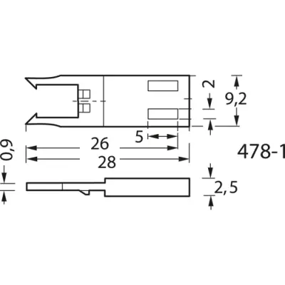 Locking fork for plug, 926478-1 - 1