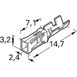 Receptacle, 0.3-0.9 mm², AWG 22-18, crimp connection, tin-plated, 182198-1