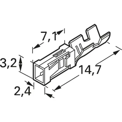 Receptacle, 0.3-0.9 mm², AWG 22-18, crimp connection, tin-plated, 182198-1 - 1