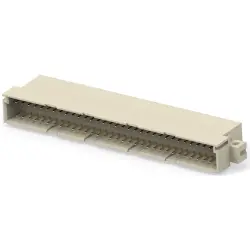 Male connector, type C, 64 pole, AC, pitch 2.54 mm, solder connection, angled, gold-plated, 384047-E
