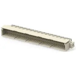 Male connector, type C, 64 pole, AC, pitch 2.54 mm, solder connection, angled, gold-plated, 384617-E
