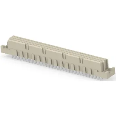Female connector, type C, 96 pole, a-b-c, pitch 2.54 mm, press-in connection, straight, gold-plated, 204752-E - 1
