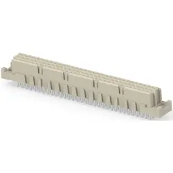 Female connector, type C, 96 pole, a-b-c, pitch 2.54 mm, press-in connection, straight, gold-plated, 204752-E