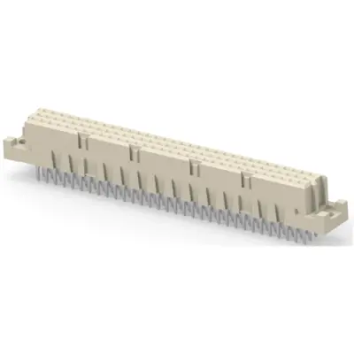 Female connector, type C, 96 pole, a-b-c, pitch 2.54 mm, press-in connection, straight, gold-plated, 254015-E - 1