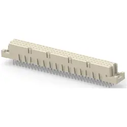 Female connector, type C, 96 pole, a-b-c, pitch 2.54 mm, press-in connection, straight, gold-plated, 254015-E