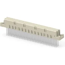 Female connector, type C, 96 pole, a-b-c, pitch 2.54 mm, press-in connection, straight, gold-plated, 224412-E