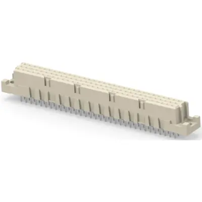 Female connector, type C, 96 pole, a-b-c, pitch 2.54 mm, solder connection, straight, gold-plated, 284308-E - 1