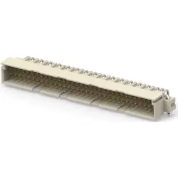 Male connector, type C, 96 pole, a-b-c, pitch 2.54 mm, solder connection, angled, gold-plated, 374546-E