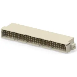 Male connector, type C, 96 pole, a-b-c, pitch 2.54 mm, press-in connection, angled, gold-plated, 254835-E