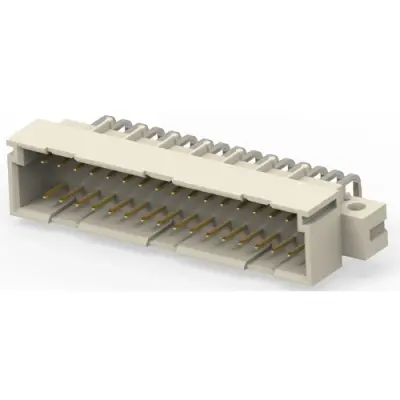 Male connector, type C, 96 pole, AC, pitch 2.54 mm, solder connection, angled, gold-plated, 384210-E - 1