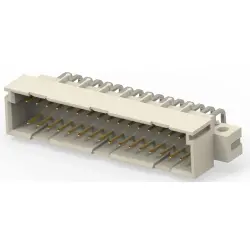 Male connector, type C, 96 pole, AC, pitch 2.54 mm, solder connection, angled, gold-plated, 384210-E