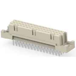 Female connector, type C, 48 pole, a-b-c, pitch 2.54 mm, press-in connection, straight, gold-plated, 234647-E