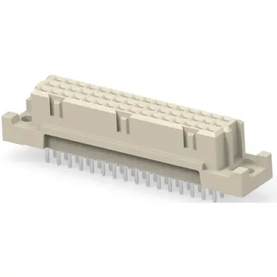 Female connector, type C, 48 pole, a-b-c, pitch 2.54 mm, solder connection, straight, gold-plated, 254895-E - 1