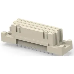 Female connector, type C, 30 pole, a-b-c, pitch 2.54 mm, solder connection, straight, 244336-E