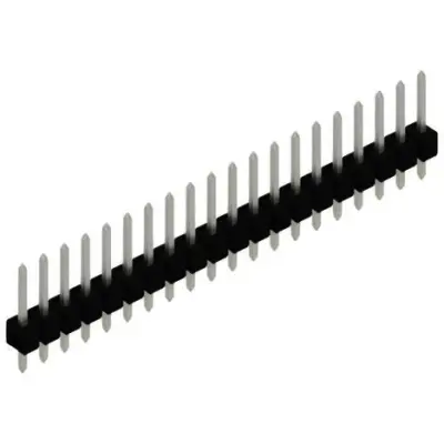 Pin header, 20 pole, pitch 2.54 mm, straight, black, SL 11 124 20 Z - 1