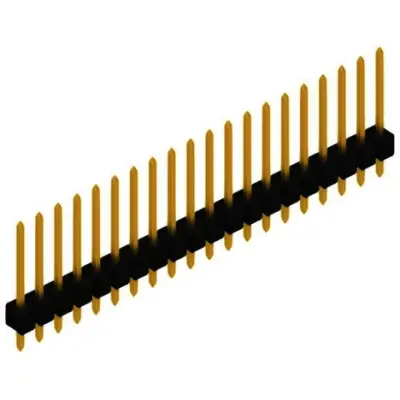 Pin header, 20 pole, pitch 2.54 mm, straight, black, SL 11 190 20 G - 1