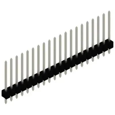 Pin header, 20 pole, pitch 2.54 mm, straight, black, SL 11 190 20 Z - 1
