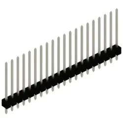 Pin header, 20 pole, pitch 2.54 mm, straight, black, SL 11 214 20 Z