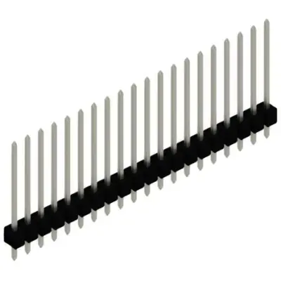 Pin header, 20 pole, pitch 2.54 mm, straight, black, SL 11 214 20 Z - 1