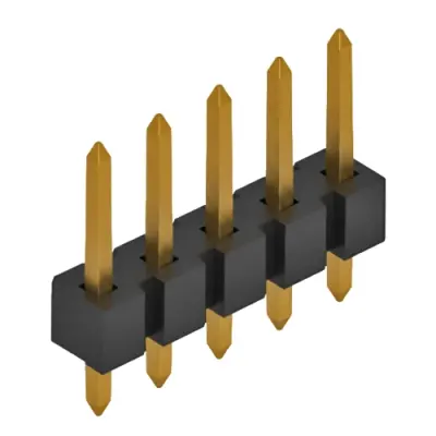 Pin header, 5 pole, pitch 2.54 mm, straight, black, SL 1 025 5 G - 1