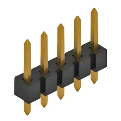 Pin header, 5 pole, pitch 2.54 mm, straight, black, SL 1 025 5 G
