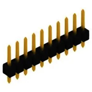 Pin header, 10 pole, pitch 2.54 mm, straight, black, SL 1 025 10 G - 1