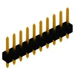 Pin header, 10 pole, pitch 2.54 mm, straight, black, SL 1 025 10 G