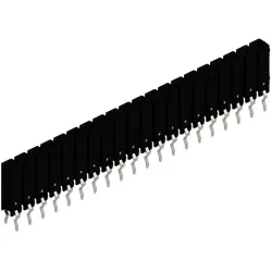 Socket header, 20 pole, pitch 2.54 mm, straight, black, BL 11 254 20 S
