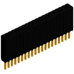 Socket header, 20 pole, pitch 1.27 mm, straight, black, BLM KG 1 20 G