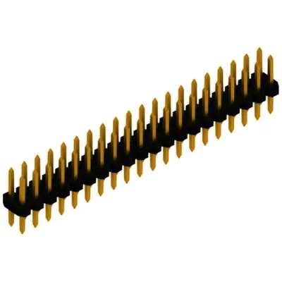 Pin header, 40 pole, pitch 2 mm, straight, black, SLY 2 085 40 G - 1
