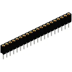 Socket header, 20 pole, pitch 2 mm, straight, black, BLY 1 20