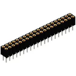 Socket header, 40 pole, pitch 2 mm, straight, black, BLY 2 40