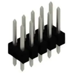 Pin header, 10 pole, pitch 2.54 mm, straight, black, SL 22 124 10 Z