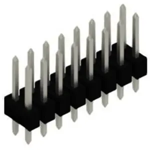 Pin header, 16 pole, pitch 2.54 mm, straight, black, SL 22 124 16 Z - 1
