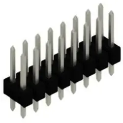 Pin header, 16 pole, pitch 2.54 mm, straight, black, SL 22 124 16 Z