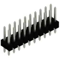 Pin header, 20 pole, pitch 2.54 mm, straight, black, SL 22 124 20 Z